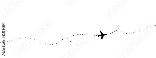 Plane with line and blank for text. Continuous one line drawing illustration