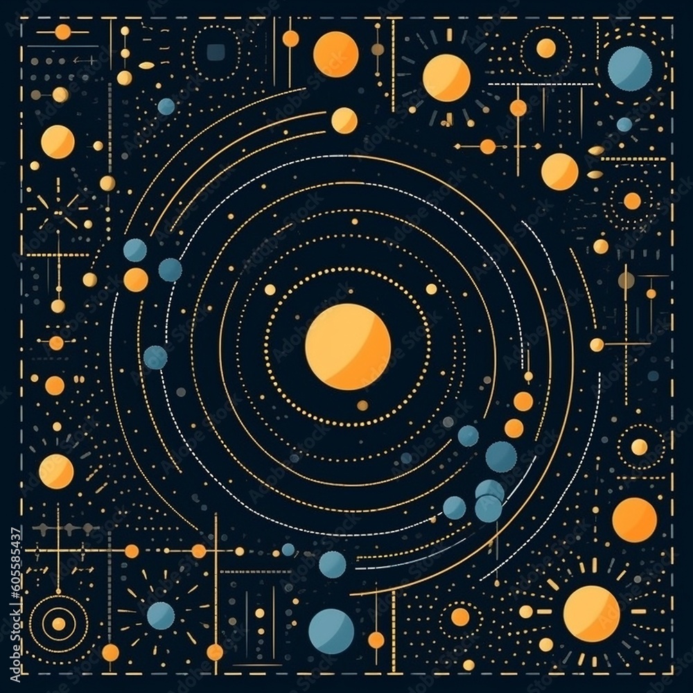 Interstellar navigation pattern cosmic inspired pattern 