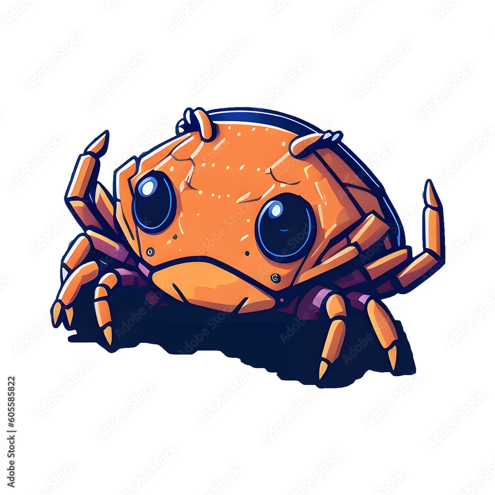 Crab Sticker illustration, Png Image Ready To Use. Animal Sticker Design Series Crab Sticker illustration, Png Image Ready To Use. Animal Sticker Design Series