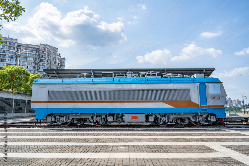 Electric locomotive locomotive at Locomotive Square in Zhuzhou, China Electric locomotive locomotive at Locomotive Square in Zhuzhou, China