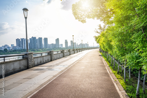 Beautiful Xiangjiang River Trail scenery in Zhuzhou, Hunan, China photo