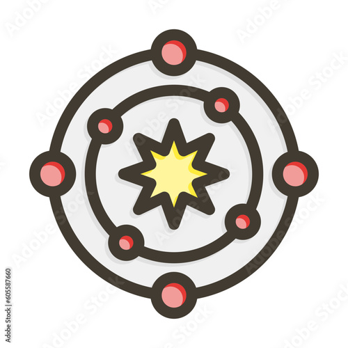 Astrophysics Vector Thick Line Filled Colors Icon Design