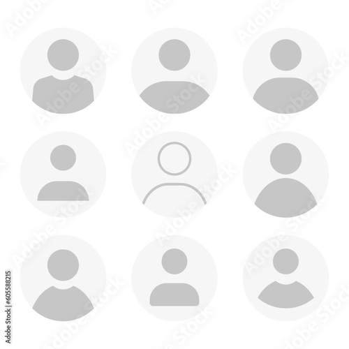 Vector flat icons. Isolated set of user profiles. Avatar. Silhouette of a man or woman. Gray silhouette on a white background. Perfect for social media, messengers, stories or your ad.