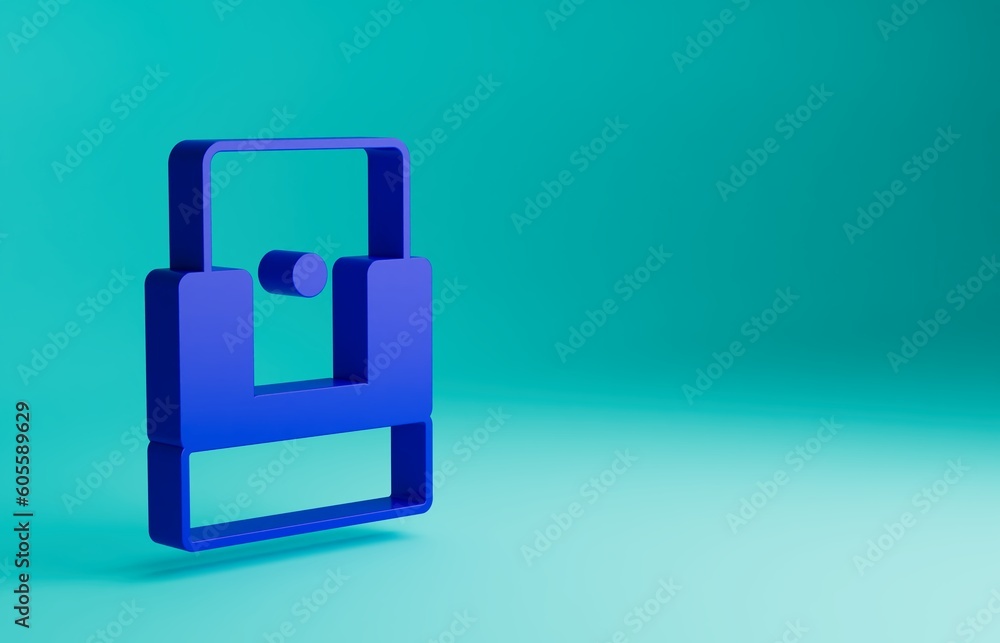 Blue Cinema chair icon isolated on blue background. Minimalism concept. 3D render illustration Blue Cinema chair icon isolated on blue background. Minimalism concept. 3D render illustration