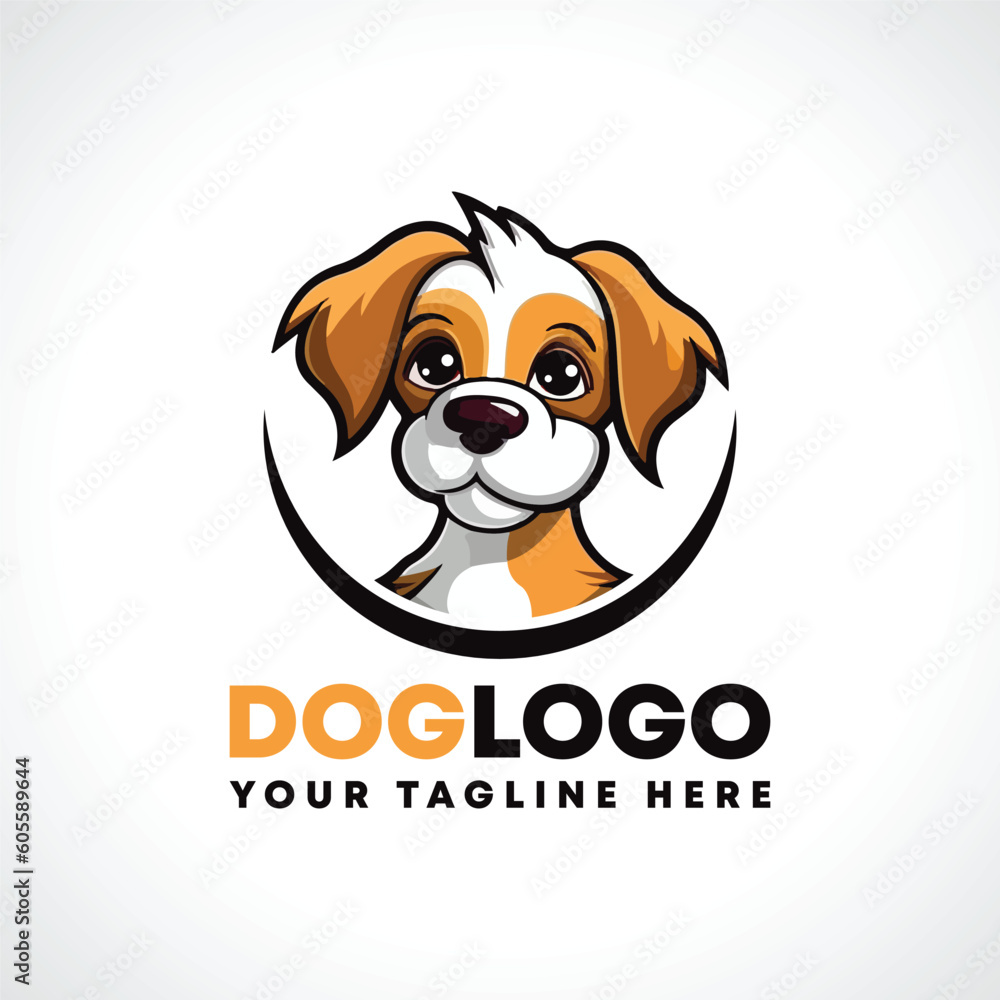 Cute Dog Logo Design Cute Dog Cartoon Vector