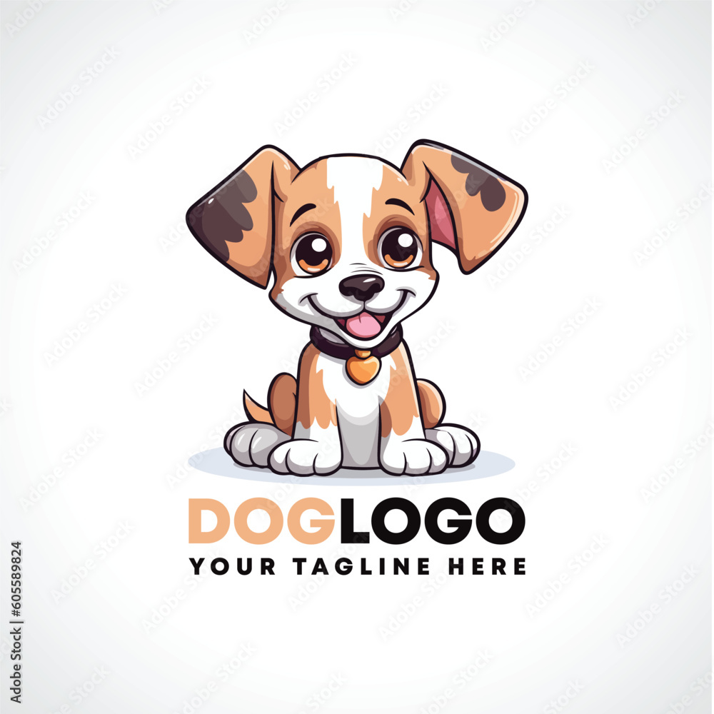 Cute Dog Logo Design Cute Dog Cartoon Vector