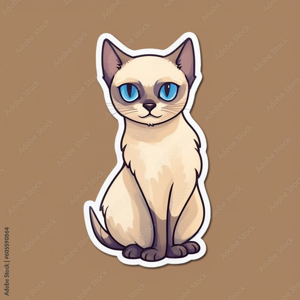 illustration of a Siamese cat illustration of a Siamese cat