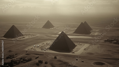 Aerial pyramids of giza