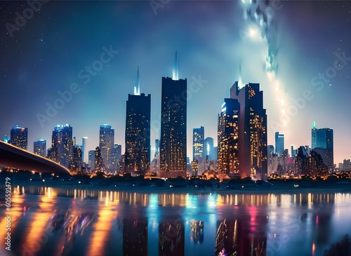 Nighttime Splendor  Capturing the Energy and Dynamism of Urban Life in a Cityscape
