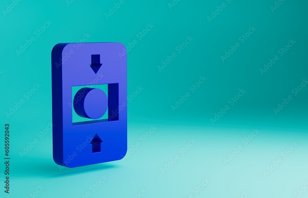 Blue Fire alarm system icon isolated on blue background. Pull danger fire safety box. Minimalism concept. 3D render illustration Blue Fire alarm system icon isolated on blue background. Pull danger fire safety box. Minimalism concept. 3D render illustration