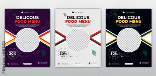 Fast Food Flyer Design Template cooking, cafe and restaurant menu, food ordering, junk food. Vector illustration for banner, poster, flyer, cover, menu, brochure