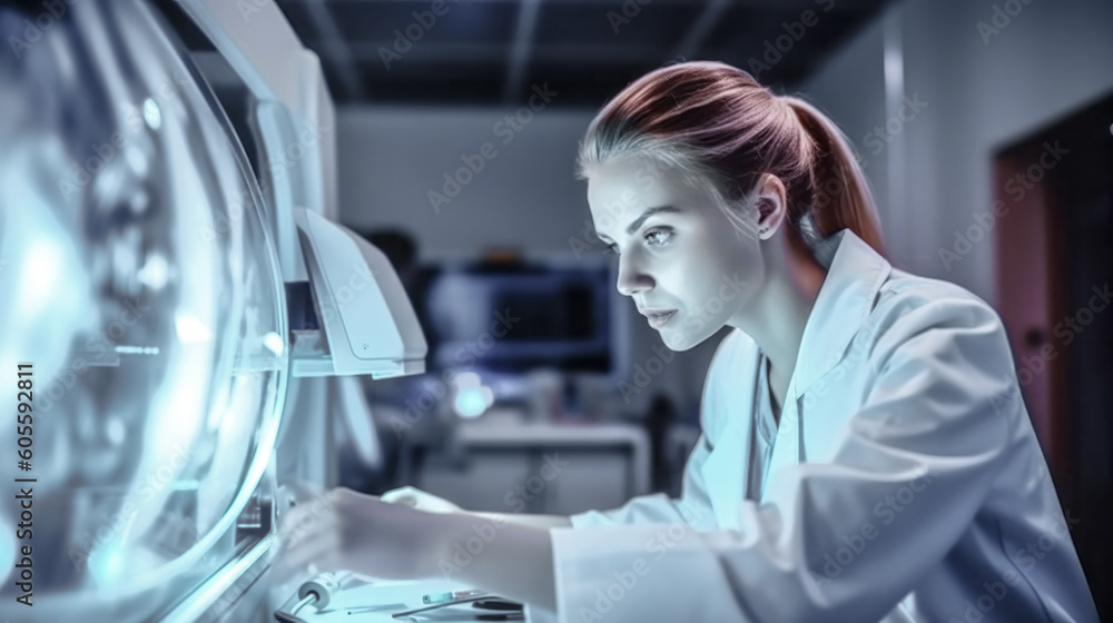 Scientist at Work in the Laboratory Illustration Generative AI Background Cover, Digital Art Scientist at Work in the Laboratory Illustration Generative AI Background Cover, Digital Art