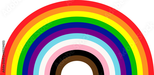LGBTQ+ Flag Rainbow Illustration. Inclusive Pride Flag Rainbow.