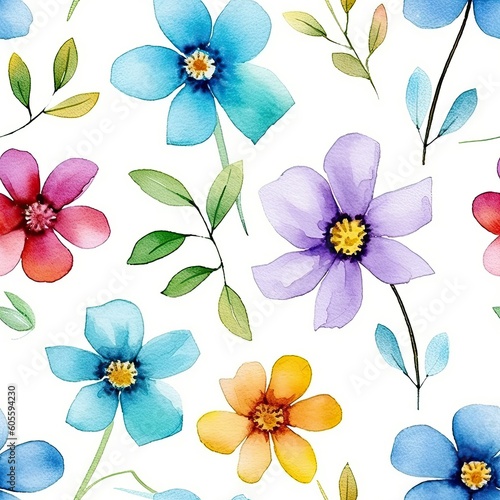 Fashionable pattern watercolor simple flower Floral seamless background for textiles  fabrics  covers  wallpapers  print  gift wrapping and scrapbooking