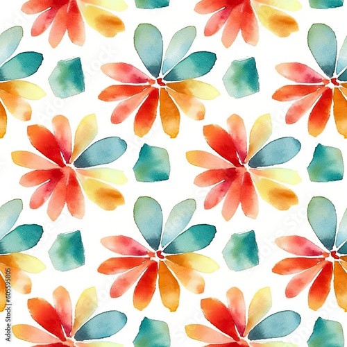 Fashionable pattern watercolor simple flower Floral seamless background for textiles, fabrics, covers, wallpapers, print, gift wrapping and scrapbooking 