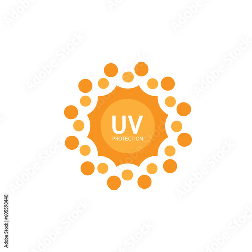 uv protection logo solar cream sunlight sunblock vector