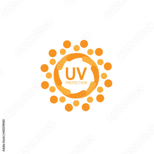 uv protection logo solar cream sunlight sunblock vector