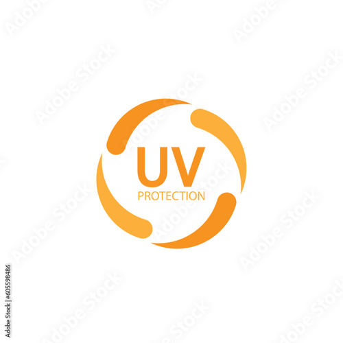 uv protection logo solar cream sunlight sunblock vector