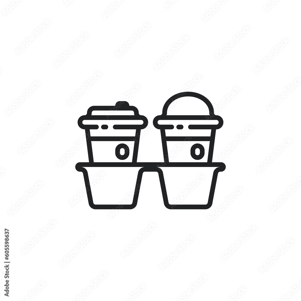 Take away coffee cup outline icons. Vector illustration. Isolated icon suitable for web, infographics, interface and apps. Take away coffee cup outline icons. Vector illustration. Isolated icon suitable for web, infographics, interface and apps.