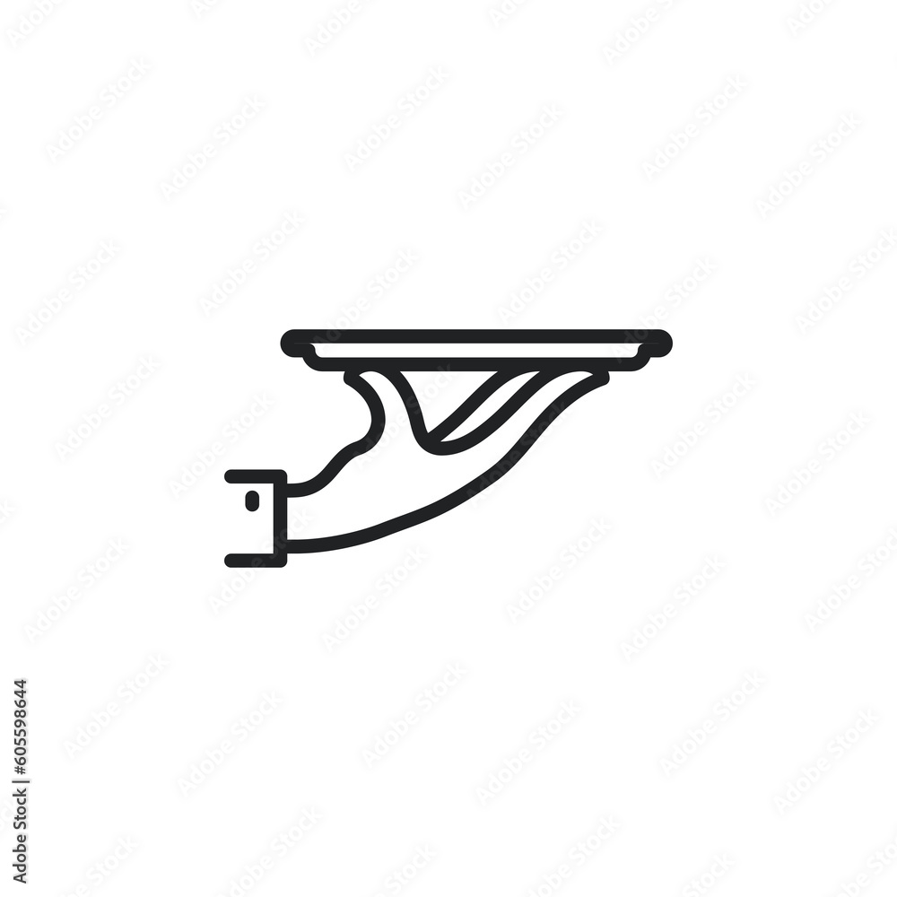Hand with a tray, serving food outline icons. Vector illustration. Isolated icon suitable for web, infographics, interface and apps. Hand with a tray, serving food outline icons. Vector illustration. Isolated icon suitable for web, infographics, interface and apps.
