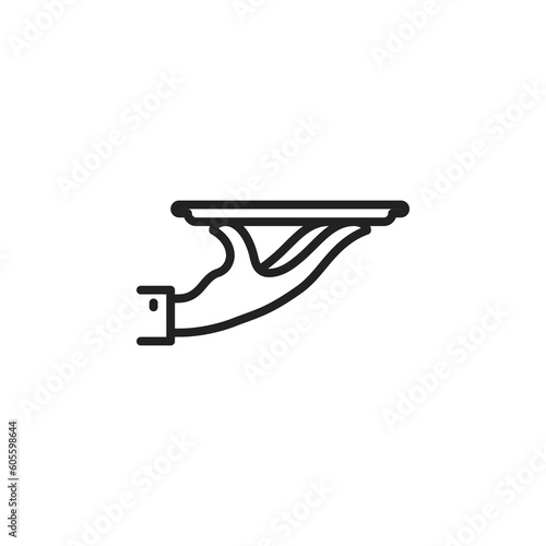 Hand with a tray, serving food outline icons. Vector illustration. Isolated icon suitable for web, infographics, interface and apps.