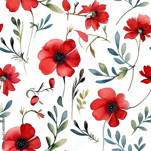 Fashionable pattern watercolor simple flower Floral seamless background for textiles  fabrics  covers  wallpapers  print  gift wrapping and scrapbooking