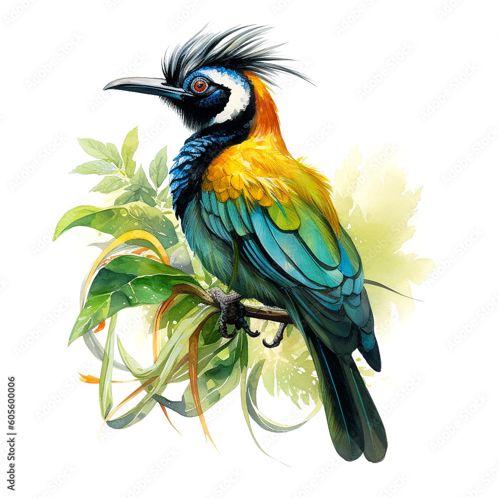Obraz premium Beautiful Bird in watercolor style