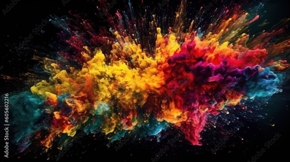 An explosion of bright colors. A cloud of bright colors. generative AI An explosion of bright colors. A cloud of bright colors. generative AI