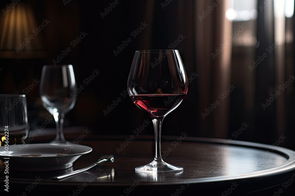 wine glass on the table wine glass on the table