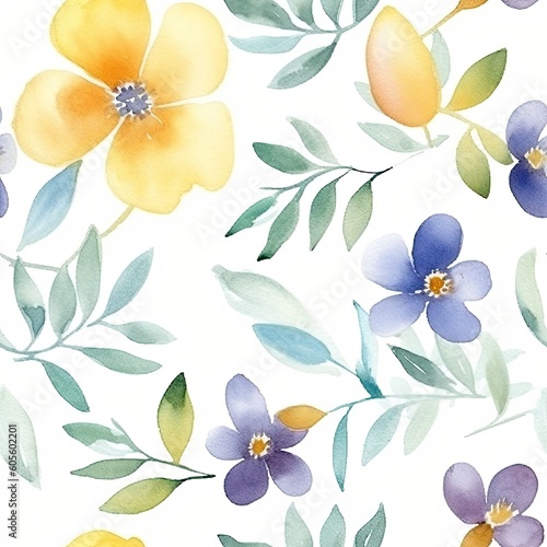 Fashionable pattern watercolor simple flower Floral seamless background for textiles  fabrics  covers  wallpapers  print  gift wrapping and scrapbooking  