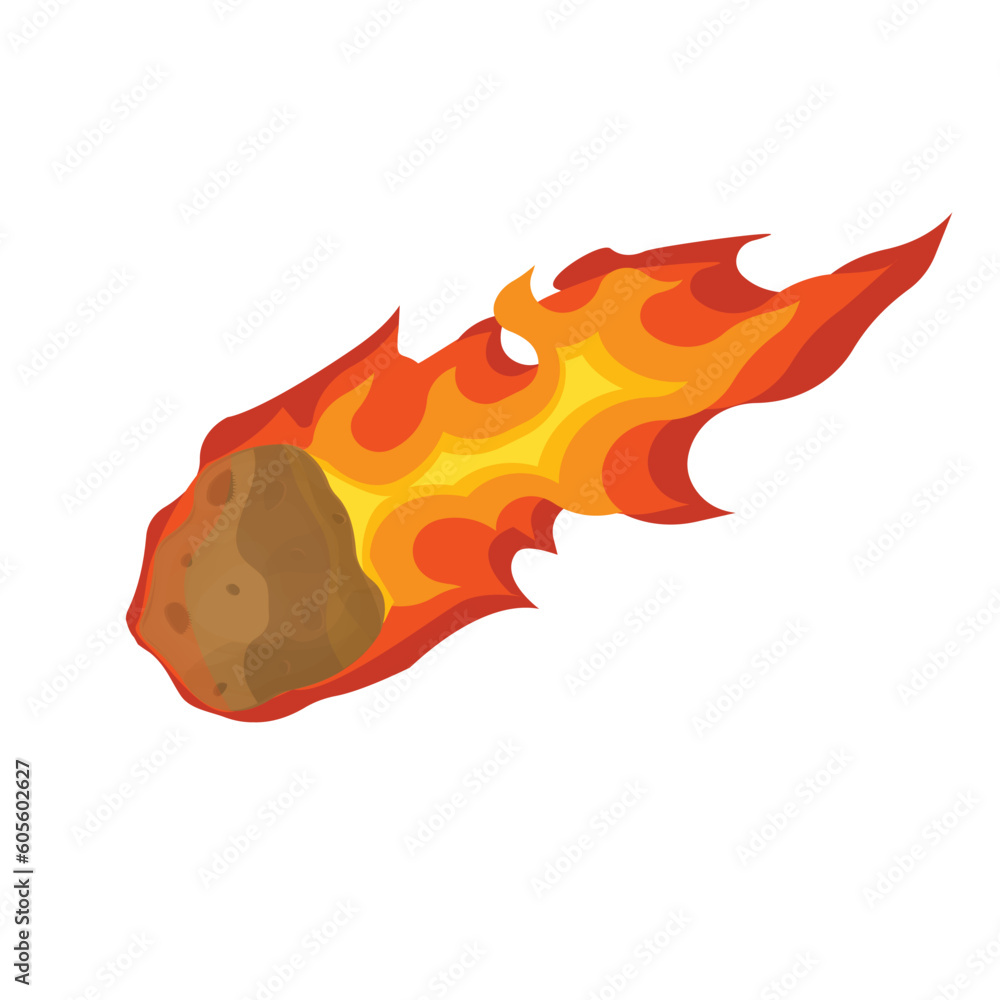 Meteorite. Flaming asteroid, vector illustration Meteorite. Flaming asteroid, vector illustration