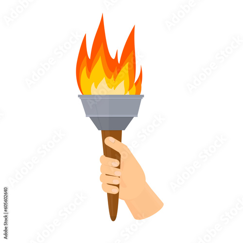 Torch. Torch in hand, vector illustration