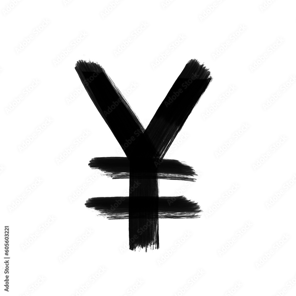 Obraz premium chinese yuan symbol with brush texture