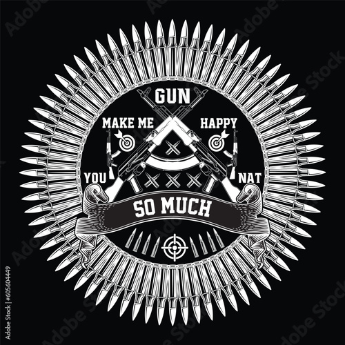 gun t shirt design and art vector.