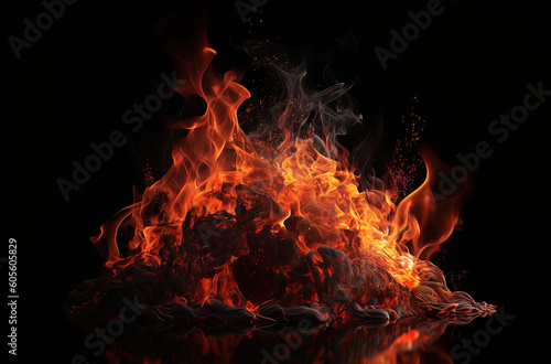 a background of a fire and smoke, in the style of 8k