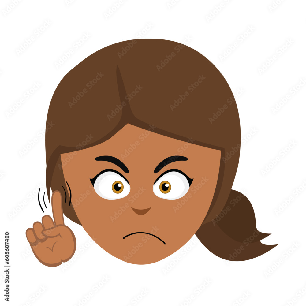 vector illustration of a cartoon woman saying no with a hand gesture