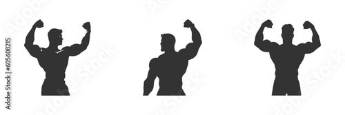 Muscles silhouette man. Vector illustration.