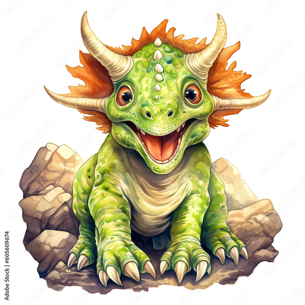 Fototapeta premium happy cute dinosaurs baby