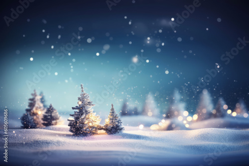 Ai generated illustration of Christmas background landscape © Marius
