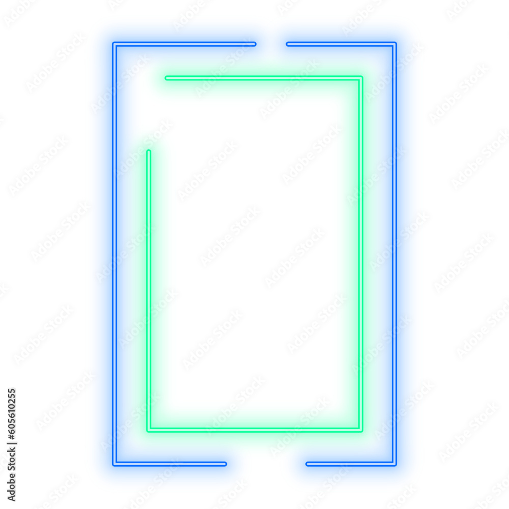 Neon Light Blue Green Vertical Rectangle Neon Light Blue Green Vertical Rectangle