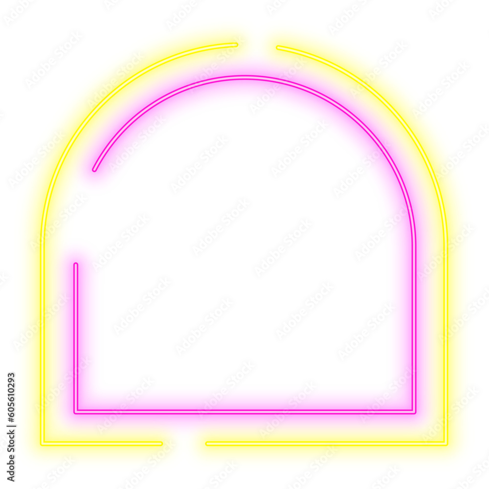 Neon Light Yellow Pink Half Stadium