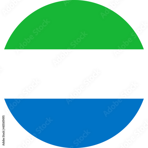 round Sierra Leonean national flag of Sierra Leone, Africa photo