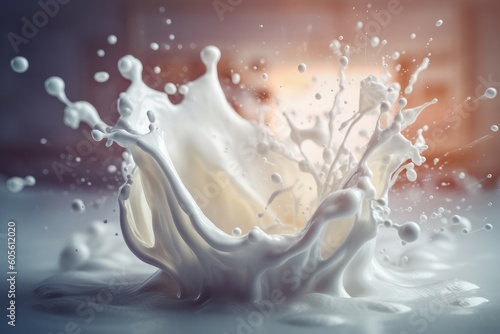 Milk splash flow. Generate Ai