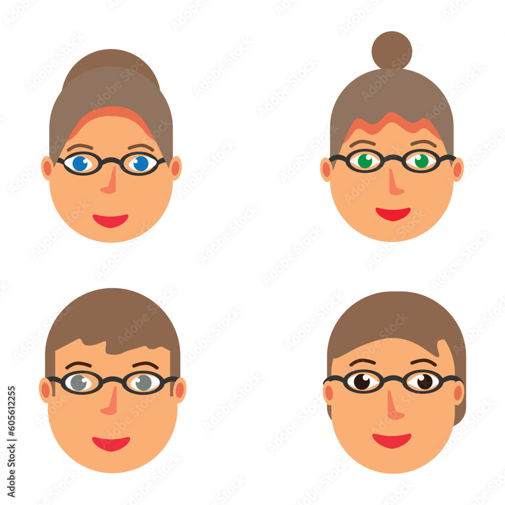 Flat vector characters cartoon icon Flat vector characters cartoon icon