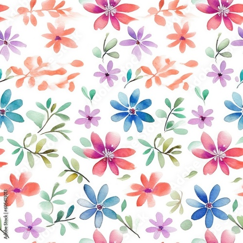 Wallpaper Mural Fashionable pattern watercolor simple flower Floral seamless background for textiles, fabrics, covers, wallpapers, print, gift wrapping and scrapbooking Torontodigital.ca