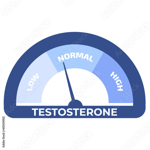 Testosteron level meter. Vector illustration.