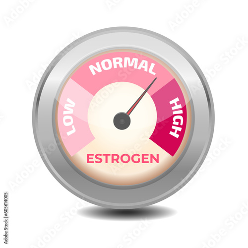 Estrogen level meter. Vector illustration.