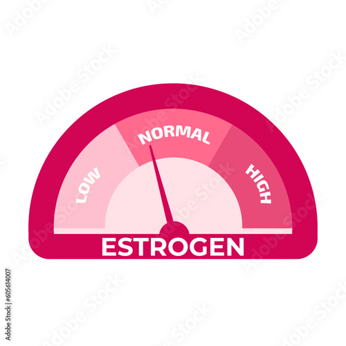 Estrogen level meter. Vector illustration.