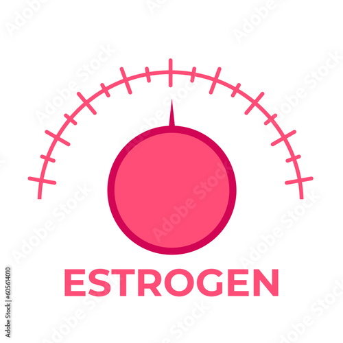 Estrogen level meter. Vector illustration.