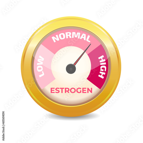 Estrogen level meter. Vector illustration.